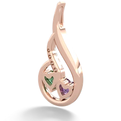 Amethyst Keepsake Curves 14K Rose Gold pendant P5450