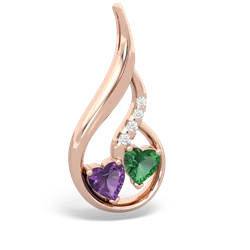 Amethyst Keepsake Curves 14K Rose Gold pendant P5450