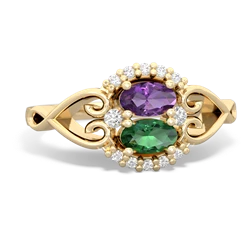 Amethyst Love Nest 14K Yellow Gold ring R5860