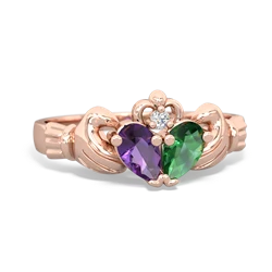 Amethyst 'Our Heart' Claddagh 14K Rose Gold ring R2388