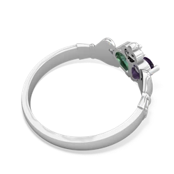 Amethyst 'Our Heart' Claddagh 14K White Gold ring R2388