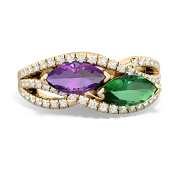 Amethyst Diamond Rivers 14K Yellow Gold ring R3070