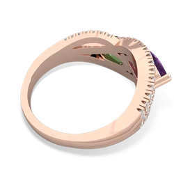 Amethyst Diamond Rivers 14K Rose Gold ring R3070