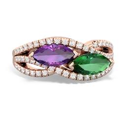 Amethyst Diamond Rivers 14K Rose Gold ring R3070