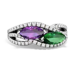 Amethyst Diamond Rivers 14K White Gold ring R3070