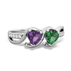 Amethyst Side By Side 14K White Gold ring R3090