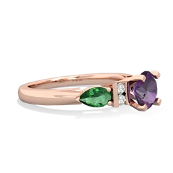 Amethyst 6Mm Round Eternal Embrace Engagement 14K Rose Gold ring R2005