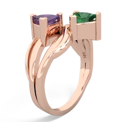 Amethyst Split Band Swirl 14K Rose Gold ring R2341