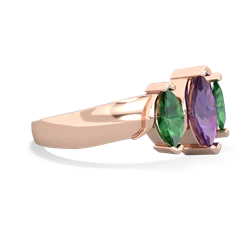 Amethyst Three Peeks 14K Rose Gold ring R2433