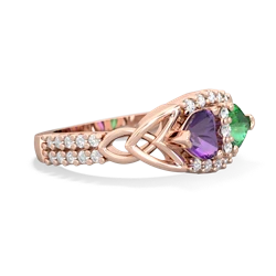 Amethyst Sparkling Celtic Knot 14K Rose Gold ring R2645