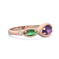 Amethyst Milgrain Marquise 14K Rose Gold ring R5700