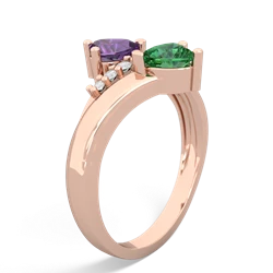 Amethyst Heart To Heart 14K Rose Gold ring R2064