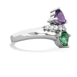 Amethyst Heart To Heart 14K White Gold ring R2064