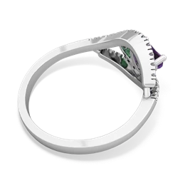 Amethyst Mother And Child 14K White Gold ring R3010