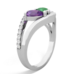 Amethyst Nestled Heart Keepsake 14K White Gold ring R5650