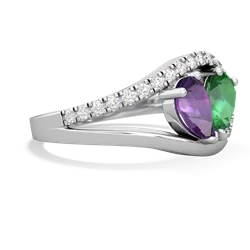 Amethyst Nestled Heart Keepsake 14K White Gold ring R5650