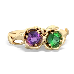 Amethyst Rose Garden 14K Yellow Gold ring R5510