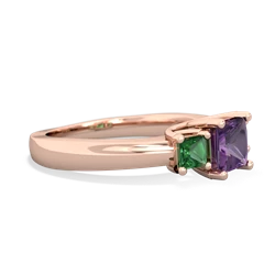 Amethyst Three Stone Trellis 14K Rose Gold ring R4015