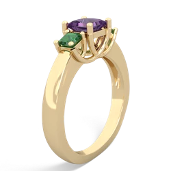 Amethyst Three Stone Trellis 14K Yellow Gold ring R4015