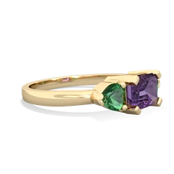 Amethyst Three Stone 14K Yellow Gold ring R5235