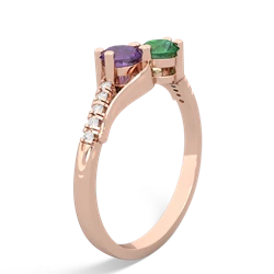 Amethyst Infinity Pave Two Stone 14K Rose Gold ring R5285