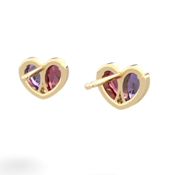 Amethyst 'Our Heart' 14K Yellow Gold earrings E5072