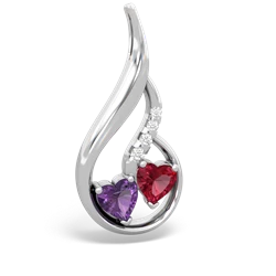 Amethyst Keepsake Curves 14K White Gold pendant P5450