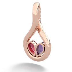 Amethyst Pave Twist 'One Heart' 14K Rose Gold pendant P5360