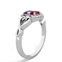 Amethyst Love Nest 14K White Gold ring R5860