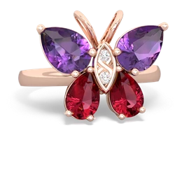 Amethyst Butterfly 14K Rose Gold ring R2215