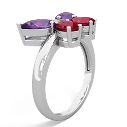 Amethyst Butterfly 14K White Gold ring R2215