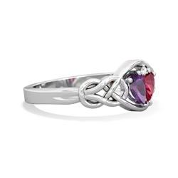 Amethyst Celtic Love Knot 14K White Gold ring R5420