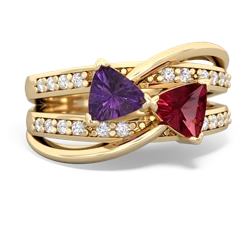 Amethyst Bowtie 14K Yellow Gold ring R2360