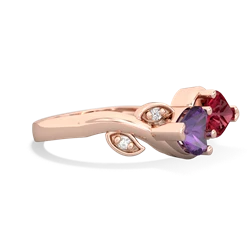 Amethyst Floral Elegance 14K Rose Gold ring R5790