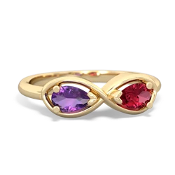 Amethyst Infinity 14K Yellow Gold ring R5050