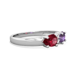 Amethyst Pear Bowtie 14K White Gold ring R0865