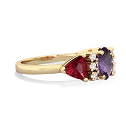 Amethyst Antique Style Three Stone 14K Yellow Gold ring R2186