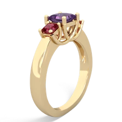 Amethyst Three Stone Trellis 14K Yellow Gold ring R4015