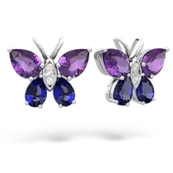 Amethyst Butterfly 14K White Gold earrings E2215