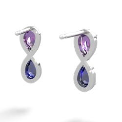 Amethyst Infinity 14K White Gold earrings E5050