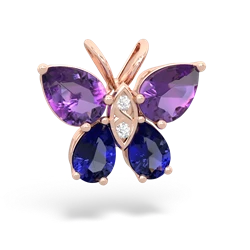 Amethyst Butterfly 14K Rose Gold pendant P2215