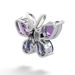 Amethyst Butterfly 14K White Gold pendant P2215