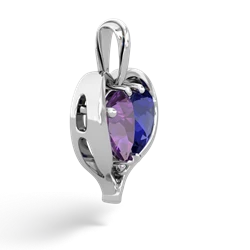 Amethyst Two Become One 14K White Gold pendant P5330