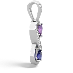 Amethyst Diamond Infinity 14K White Gold pendant P5390