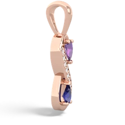 Amethyst Diamond Infinity 14K Rose Gold pendant P5390