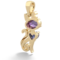 Amethyst Kitten 14K Yellow Gold pendant P5780