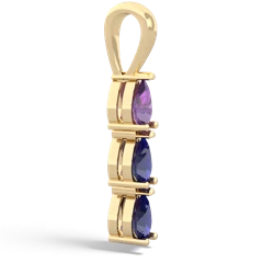 Amethyst Dew Drops 14K Yellow Gold pendant P2251