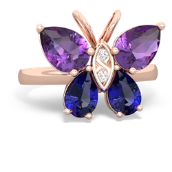 Amethyst Butterfly 14K Rose Gold ring R2215