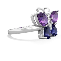 Amethyst Butterfly 14K White Gold ring R2215