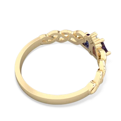 Amethyst Heart To Heart Braid 14K Yellow Gold ring R5870